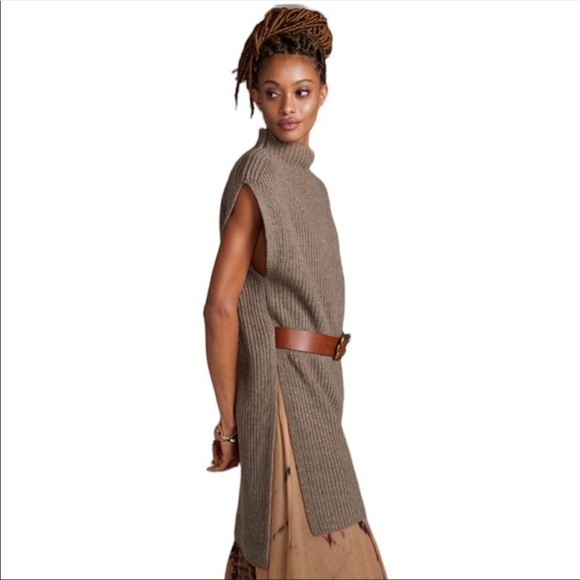 ANTHROPOLOGIE Mock Neck Tunic Sweater XS - Picture 1 of 6